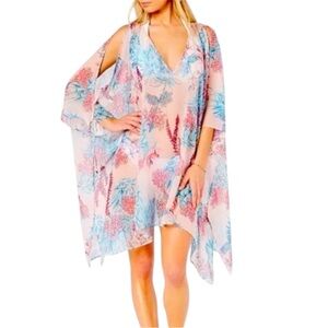 Tommy Hilfiger Pink & Blue Floral Chiffon Swim Cover-Up